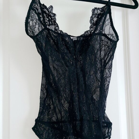 New Zara lace Teddy Black bodysuit sz small - Picture 1 of 5